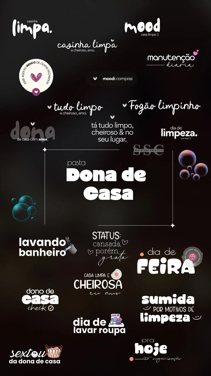 Prévias das figurinhas da rotina de casa
